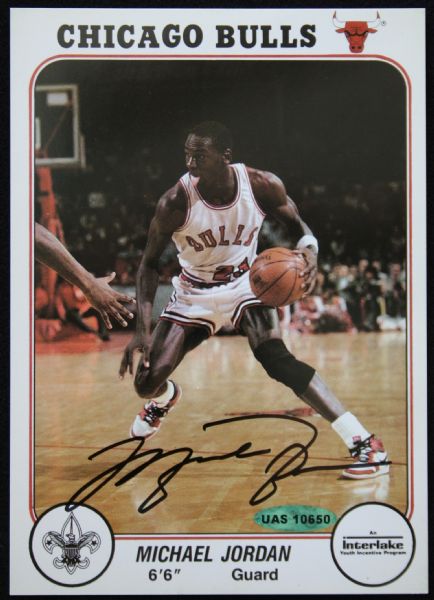 Michael Jordan Signed RARE 1985 Interlake Bulls Large Format Rookie (UDA)