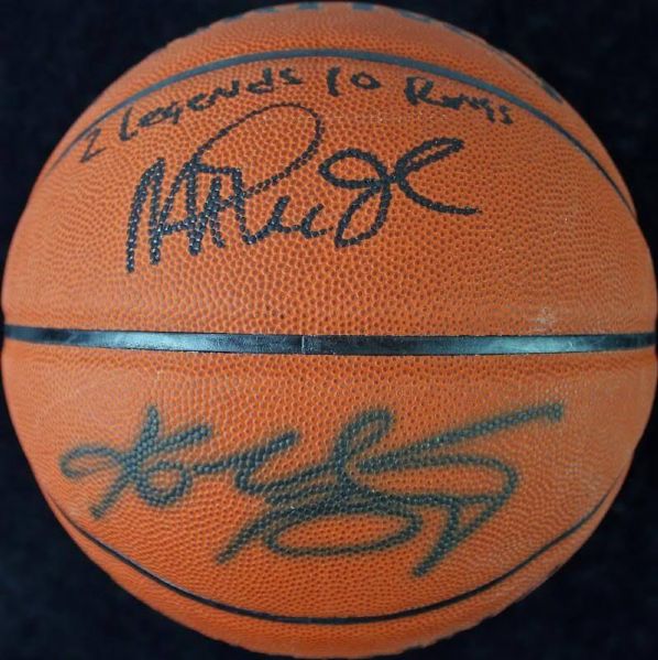 Kobe Bryant & Magic Johnson Signed Basketball w/ "2 Legends 10 Rings" Inscription! (PSA/DNA ITP)