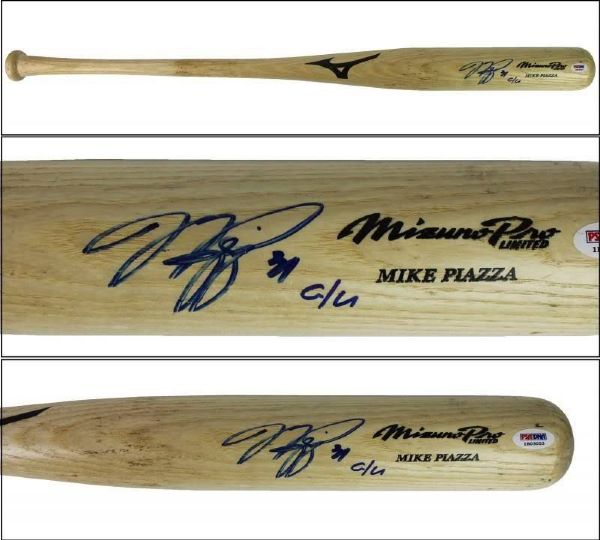 Mike Piazza Game Used & Signed 2007 Baseball Bat - PSA/DNA Graded 8.5