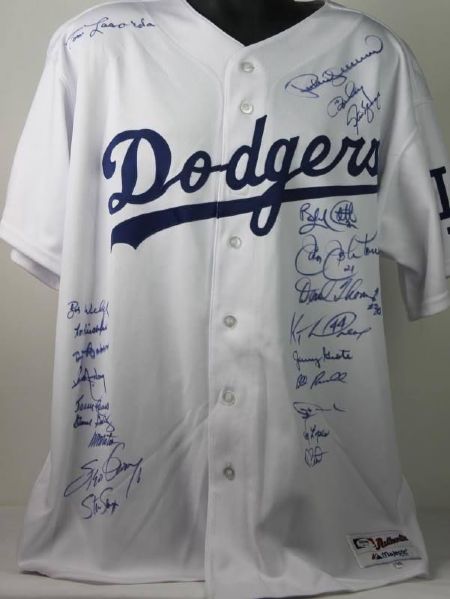 1981 LA Dodgers RARE Team Signed Pro Model Jersey (22 Sigs) (PSA/DNA)