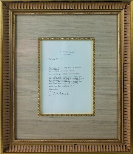 President Bill Clinton Typed, Signed & Framed 1994 Letter on White House Letterhead (PSA/DNA)