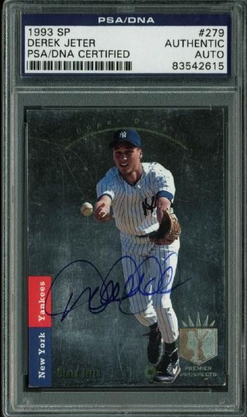 Derek Jeter Signed 1993 SP Rookie Card (PSA/DNA Encapsulated)