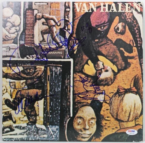 Van Halen Group Signed "Fair Warning" Record Album w/ Original Lineup! (PSA/DNA)