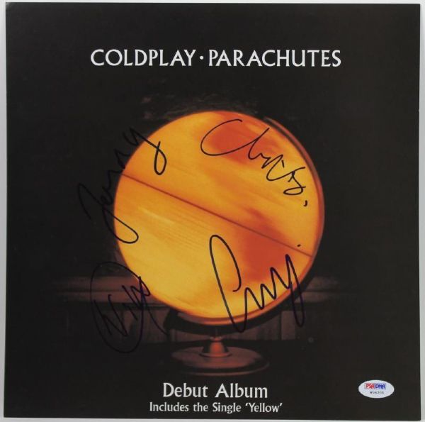 Coldplay Group Signed "Parachutes" Album Flat (PSA/DNA)