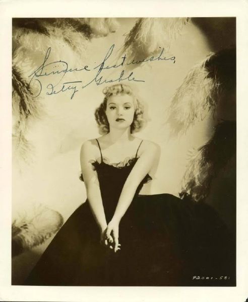 Betty Grable Stunning Signed 8" x 10" Sepia Vintage Portrait Photograph (PSA/DNA)