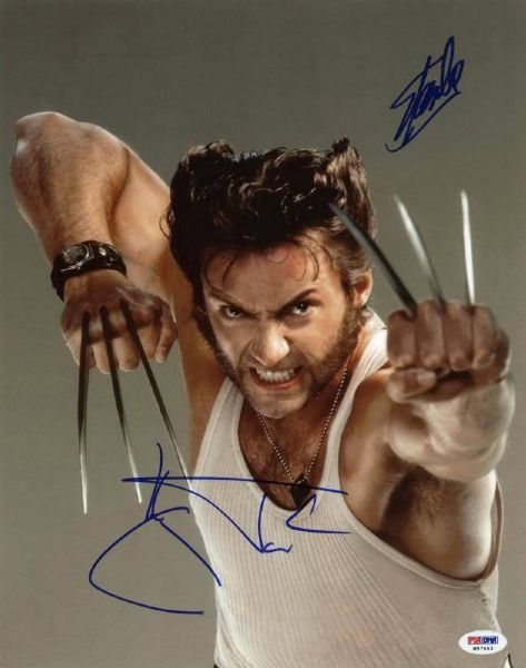 Stan Lee & Hugh Jackman Signed 11" x 14" Photo from "X-Men" (PSA/DNA)