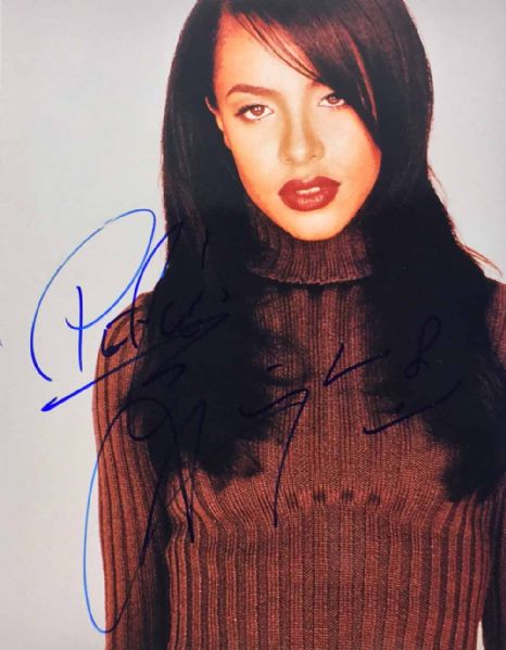 Aaliyah Rare Signed 8" x 10" Color Photo (PSA/DNA)