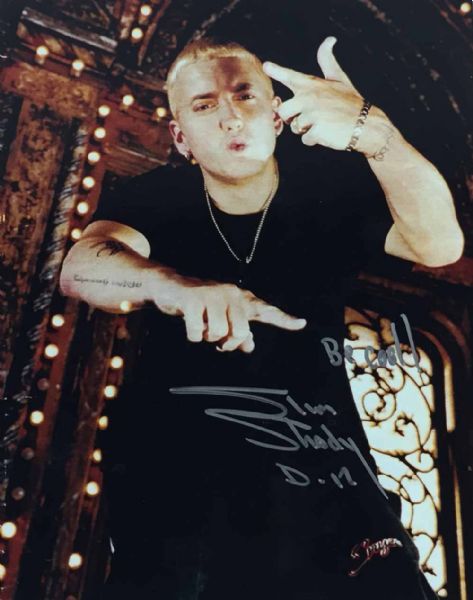 Eminem Rare Signed 8" x 10" Color Photo with "D-12" Inscription (PSA/DNA)