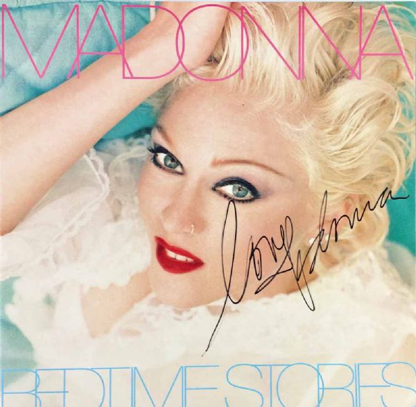 Madonna Rare Signed "Bedtime Stories" Record Album Cover (PSA/DNA)