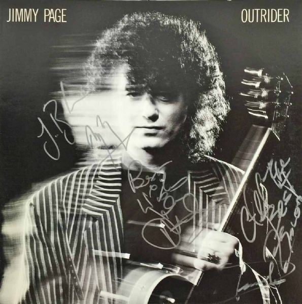 Led Zeppelin: Jimmy Page & His Band Group Signed "Outrider" Record Album (PSA/DNA)