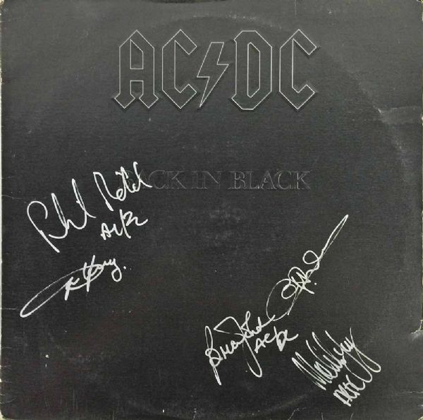 AC/DC RARE Complete Group Signed "Back In Black" Record Album (PSA/DNA)