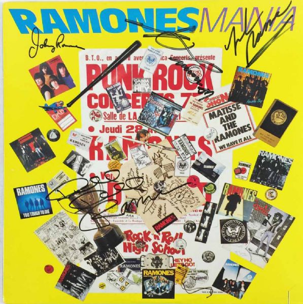 The Ramones Group Signed "Mania" Record Album (PSA/DNA)