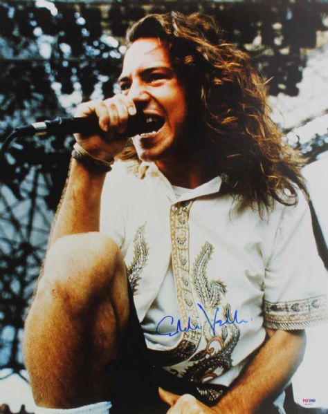 Pearl Jam: Eddie Vedder Signed 16" x 20" Color Photo (PSA/DNA)