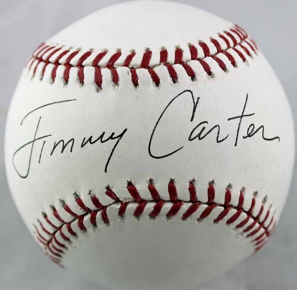 Jimmy Carter Near-Mint Signed OML Baseball w/ Rare Full Name Signature! (PSA/JSA Guaranteed)