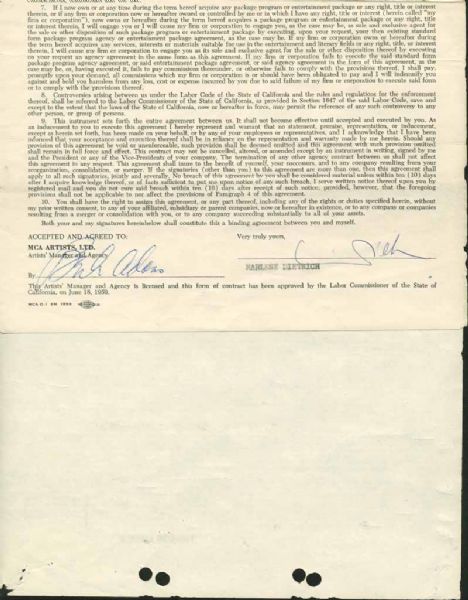 Marlene Dietrich Signed 1959 Managment Agreement (PSA/DNA)