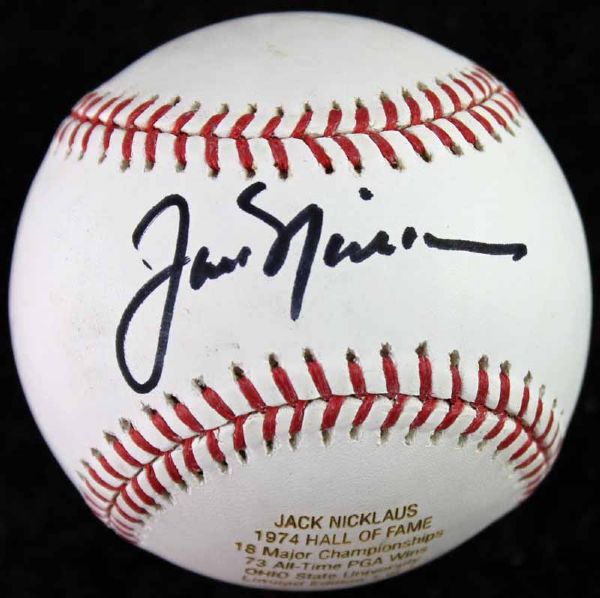 Jack Nicklaus Signed & Engraved OML Baseball (JSA Guaranteed)