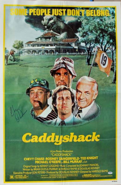 Chevy Chase Signed Original 27" x 40" Caddyshack Movie Poster (PSA/DNA)