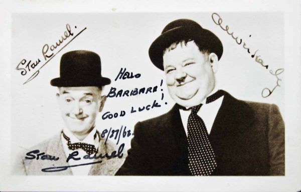 Stan Laurel Signed 3" x 5" Vintage Photo (PSA/JSA Guaranteed)