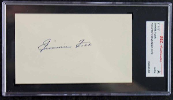 Impressive Jimmie Foxx Signed 3" x 5" Index Card (JSA Encapsulated)