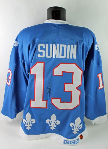 Mats Sundin Signed Nordiques Jersey w/ 75th Anniversary Patch (JSA)