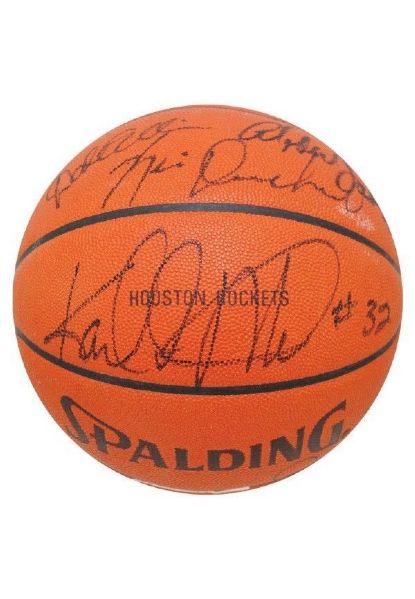1989 NBA All Star Signed Official NBA Basketball w/ Malone, Stockton, Jabbar & Others (JSA)