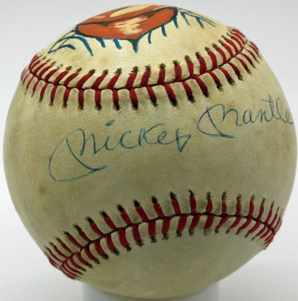 Lot Detail - Mickey Mantle Signed & Hand Painted OAL MacPhail Baseball ...