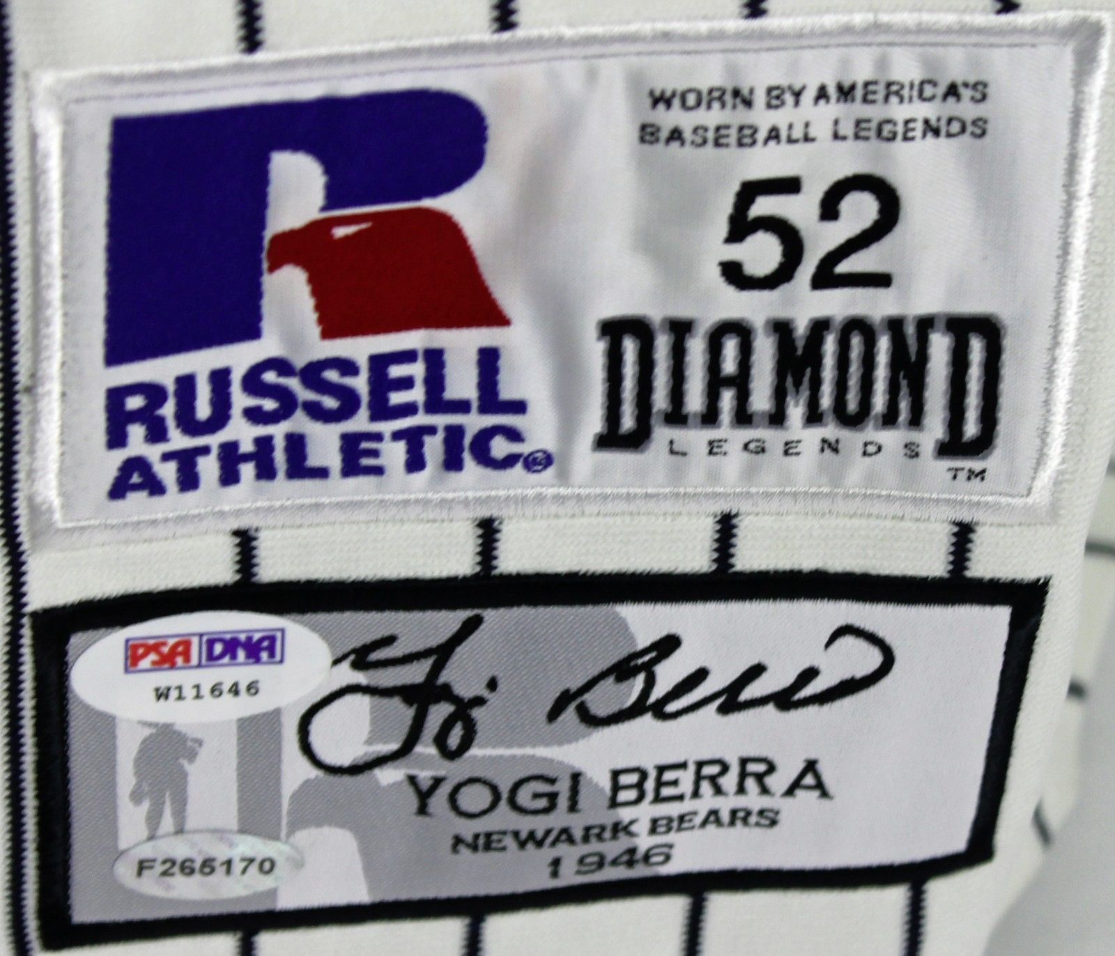 Sold at Auction: Yogi Berra Signed Russell Athletic 1946 Newark Bears  Throwback Jersey PSA