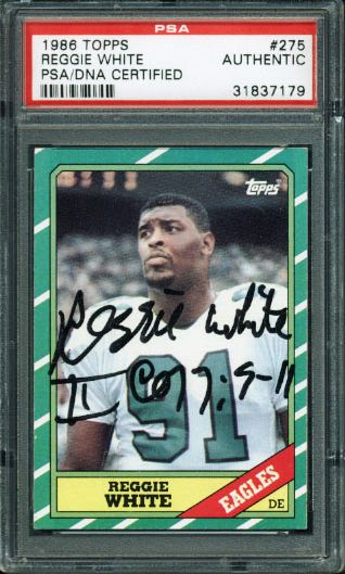 Reggie White RARE Signed 1986 Topps Rookie Card (PSA/DNA Encapsulated)