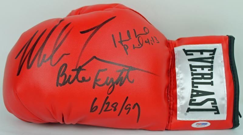 Lot Detail - Mike Tyson & Evander Holyfield Signed Everlast Boxing ...