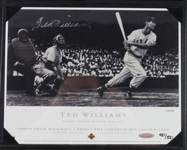 Ted Williams Signed Limited Edition 8" x 10" Photo (Upper Deck)