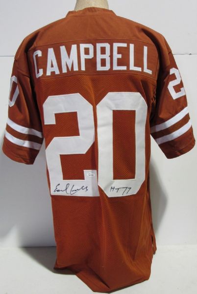 Earl Campbell Signed Texas Longhorns Jersey w/ HT 77 Inscription (JSA)