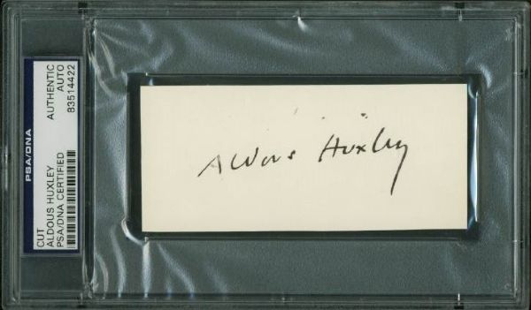 Aldous Huxley Choice Vintage Ink Signature (PSA/DNA Encapsulated)