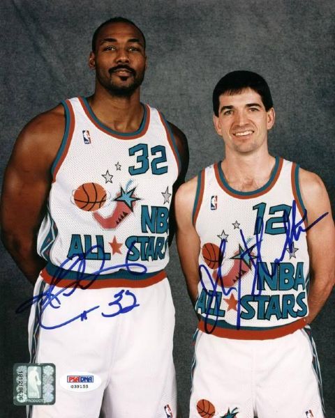 Jazz: Karl Malone & John Stockton Signed 8" x 10" Photo (PSA/DNA)