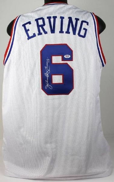 Julius "Dr. J" Erving Signed Philadelphia 76ers Basketball Jersey (PSA/DNA)