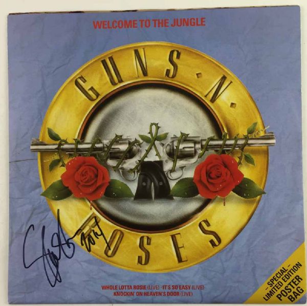 Guns N Roses: Slash Signed "Welcome to the Jungle" Album Single (PSA/JSA Guaranteed)
