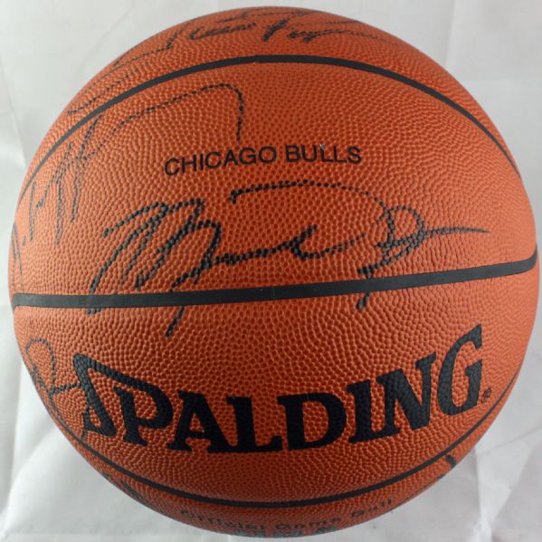 1997-98 NBA Champion Chicago Bulls Team Signed Basketball w/ Jordan, Pippen & Others (JSA)