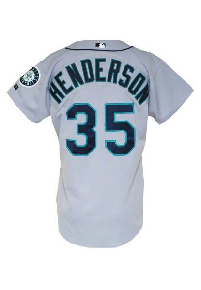 Rickey Henderson Game Used 2000 Seatle Mariners Jersey (Grey Flannel)