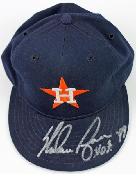 Nolan Ryan Game Used & Signed Houston Astros New Era Hat