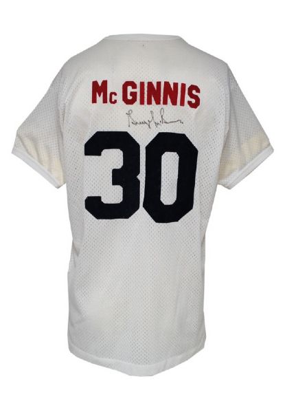 George McGinnis Signed & Used 76ers Shooting Shirt (Grey Flannel & PSA/JSA Guaranteed)