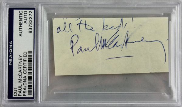 The Beatles Paul McCartney Vintage Signed Album page w/ "All The Best" Inscription! (PSA/DNA Encapsulated)