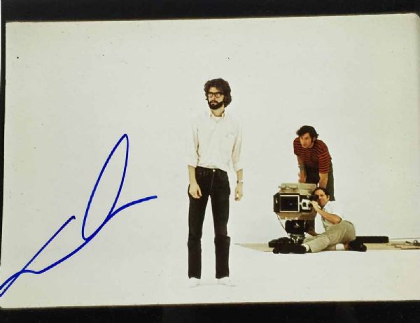 George Lucas Rare Signed Early 8" x 10" Color Photo (w/Spielberg)(PSA/DNA)