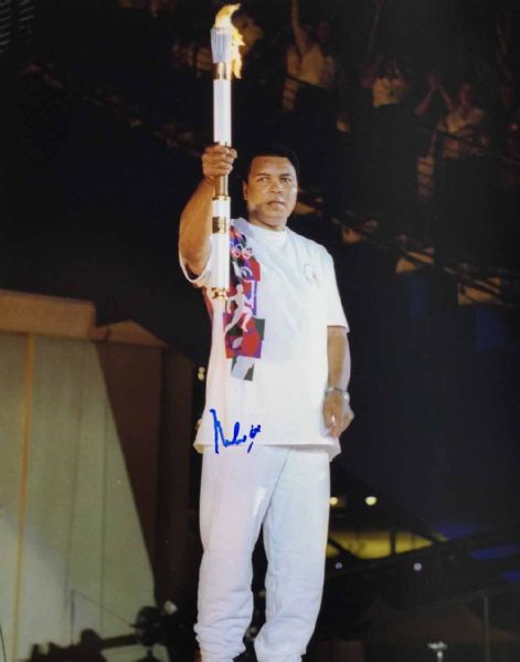 Muhammad Ali Signed 11" x 14" Color Photo from 1996 Olympic Ceremonies (PSA/DNA)