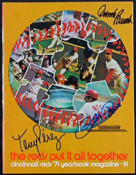 1971 WS Champion Cincinnati Red Program w/ Rose, Bench & Perez (PSA/JSA Guaranteed)