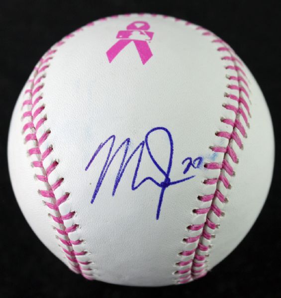 Mike Trout Signed OML Mothers Day Commemorative Baseball (JSA)