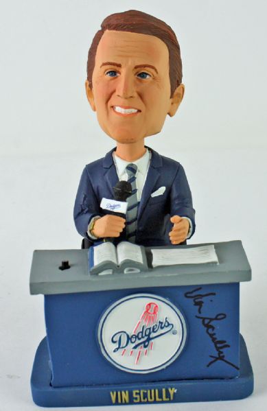 Vin Scully Signed Limited Edition Dodgers Bobble Head (PSA/DNA)