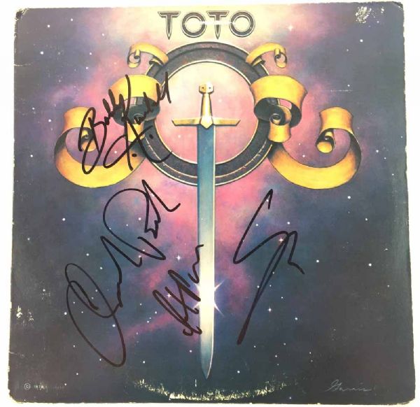 Toto Group Signed Record Album (4 Sigs)(PSA/JSA Guaranteed)