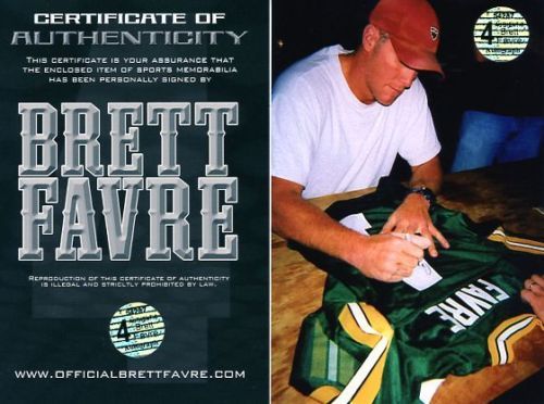 Brett Favre Signed Green Bay Packers Jersey Inscribed Gunslinger