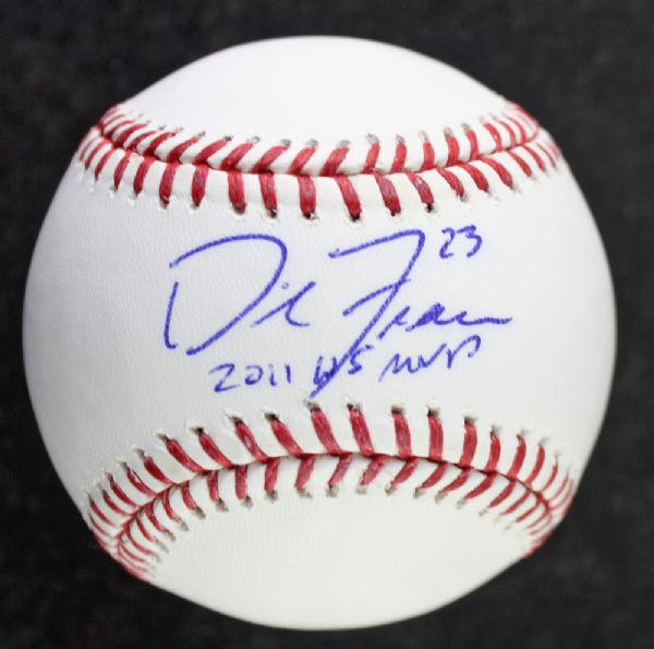 David Freese Signed OML Baseball with "2011 WS Champs" Inscription (JSA)