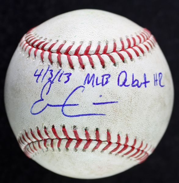 Evan Gattis Signed 2013 Game Used OML Baseball - 4/3/13 - PHI vs. ATL - Gattis First Home Run Game! (MLB Holo & JSA)