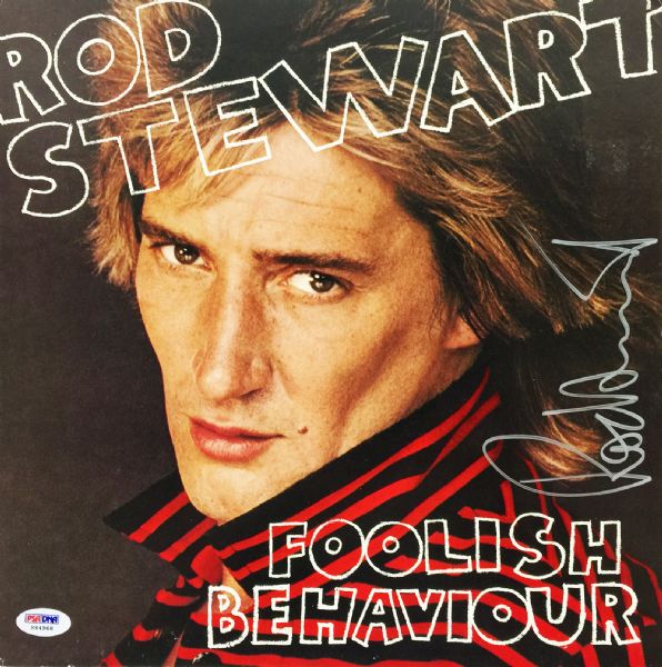 Rod Stewart Signed Foolish Behaviour Record Album (PSA/DNA)